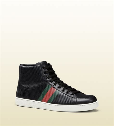 black gucci hi tops|black Gucci high top men's.